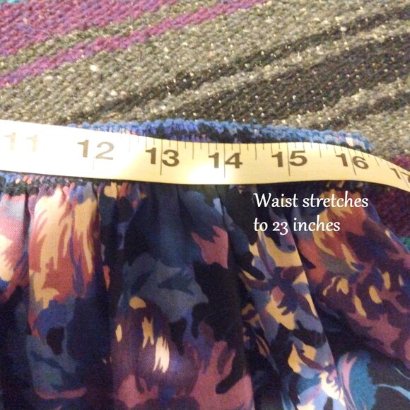 Vintage Liberty Wool Floral Skirt L/XL Cottagecore Dark Academia Made in England - Picture 6 of 8